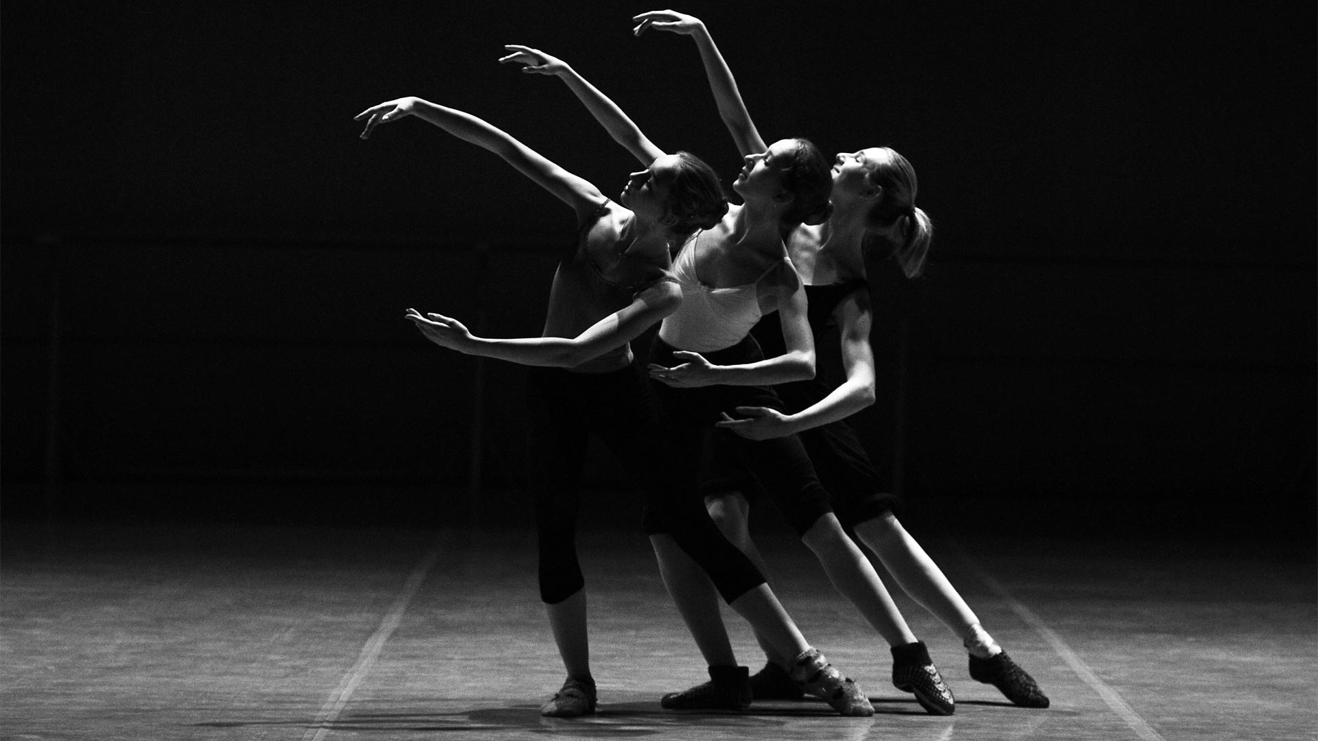 three ballerinas in a row