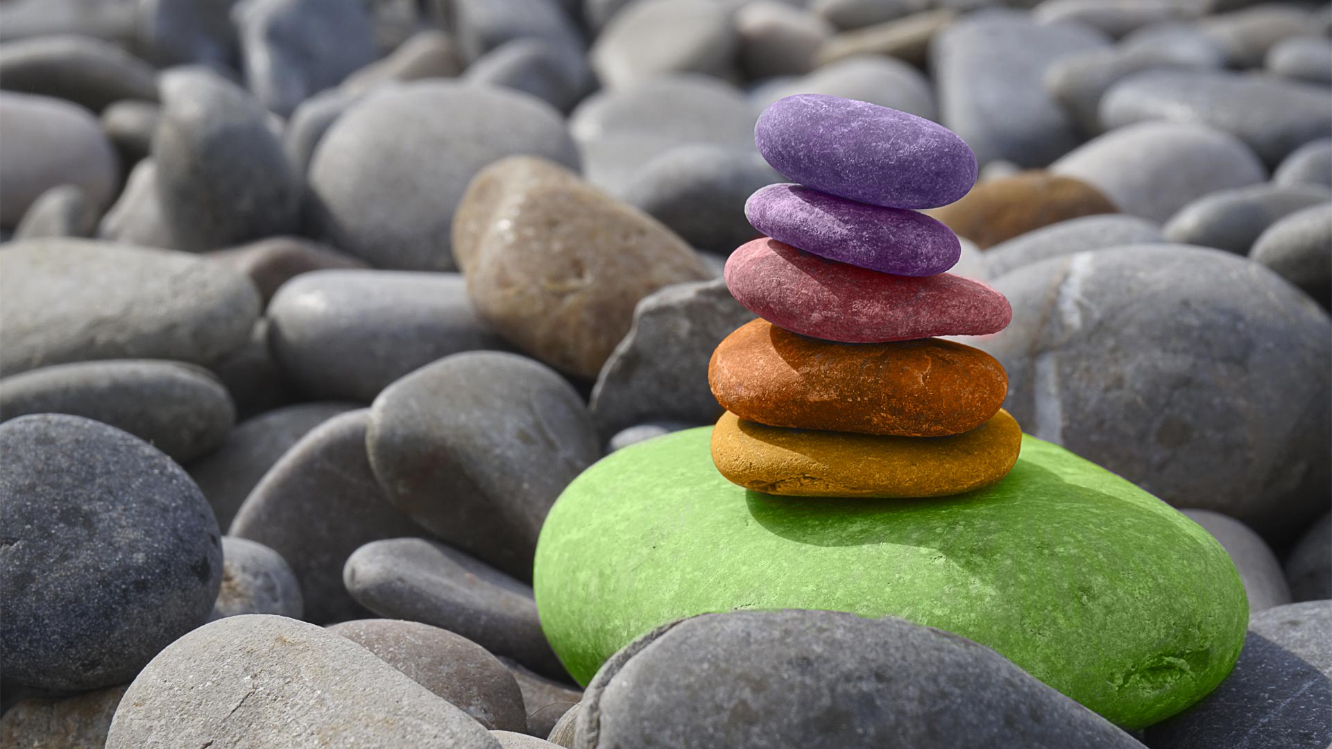 Colored pebbles