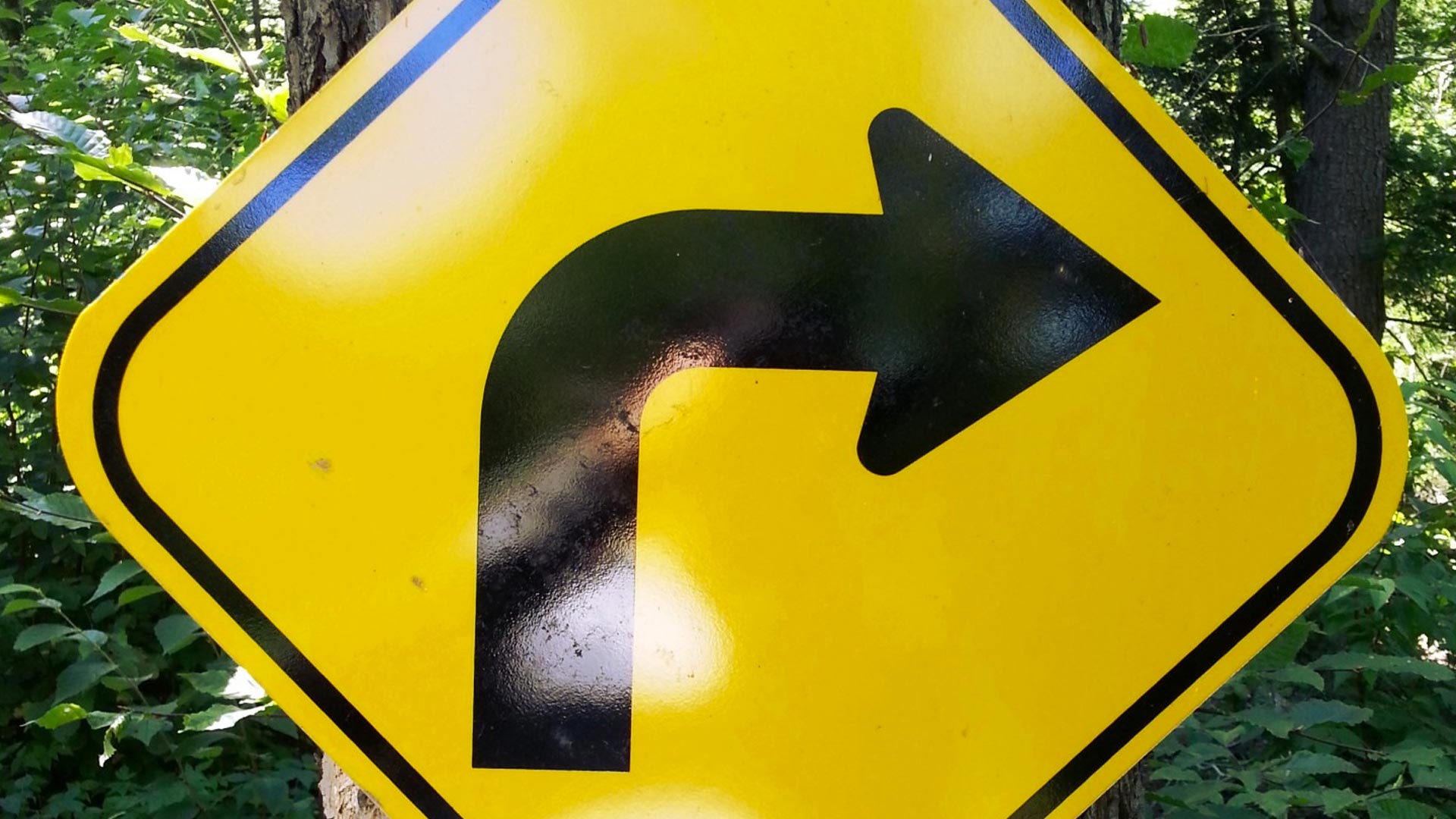 Right turn street sign