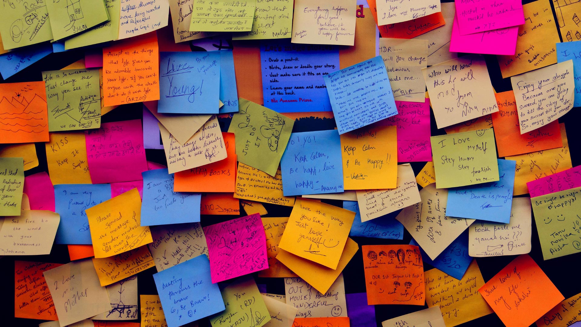 Sticky notes wall