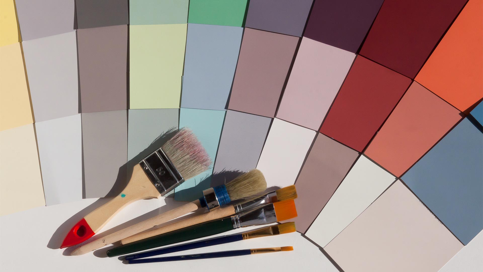 paint brushes and swatches