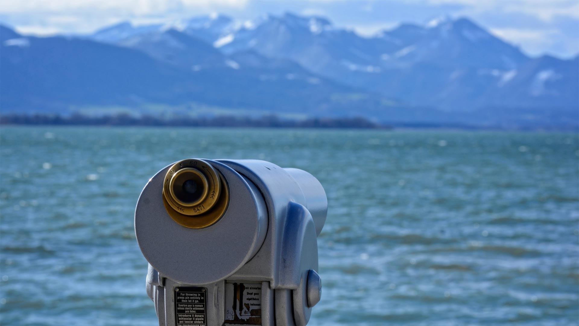 Binoculars over water