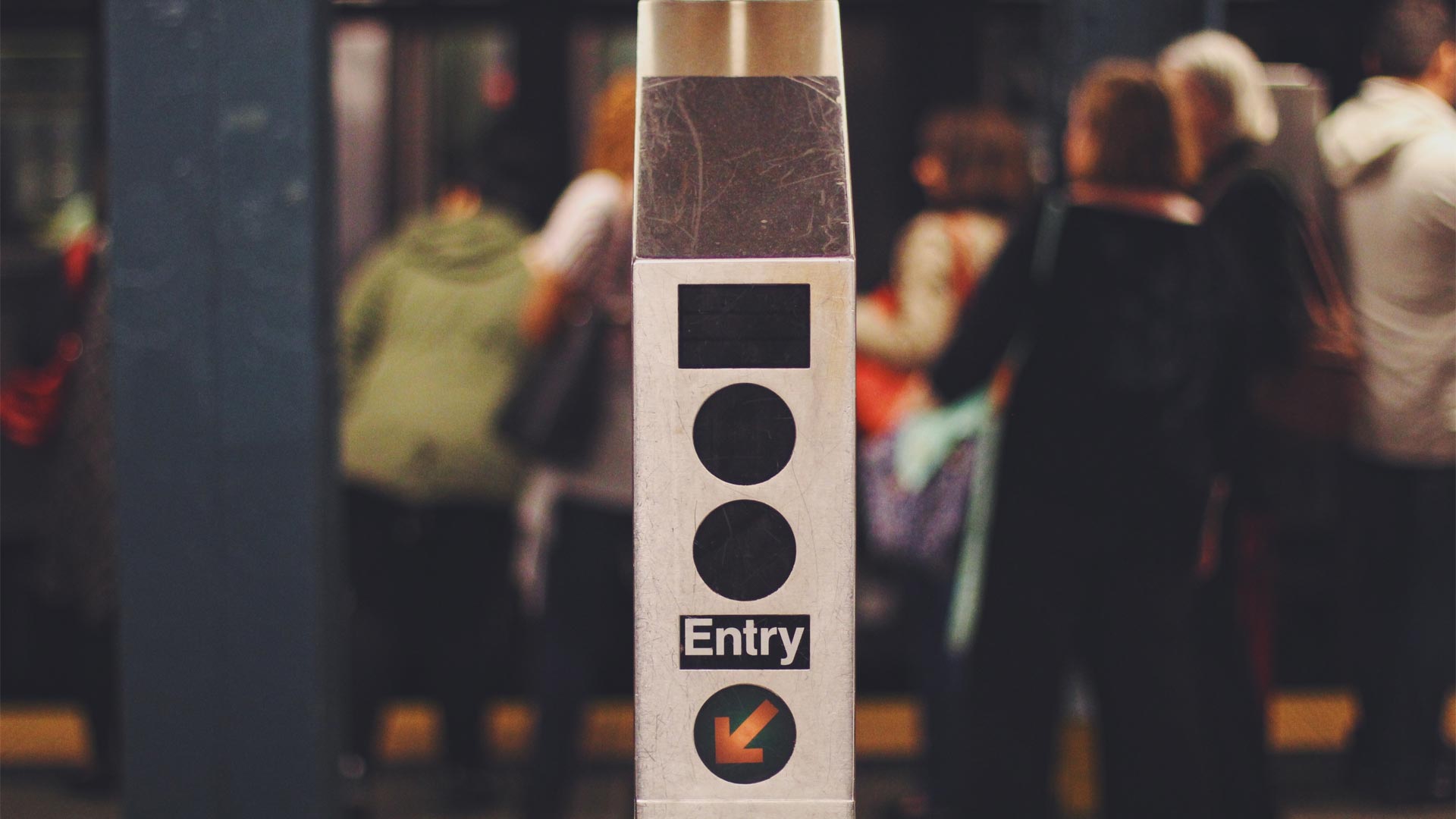 Entry sign to subway