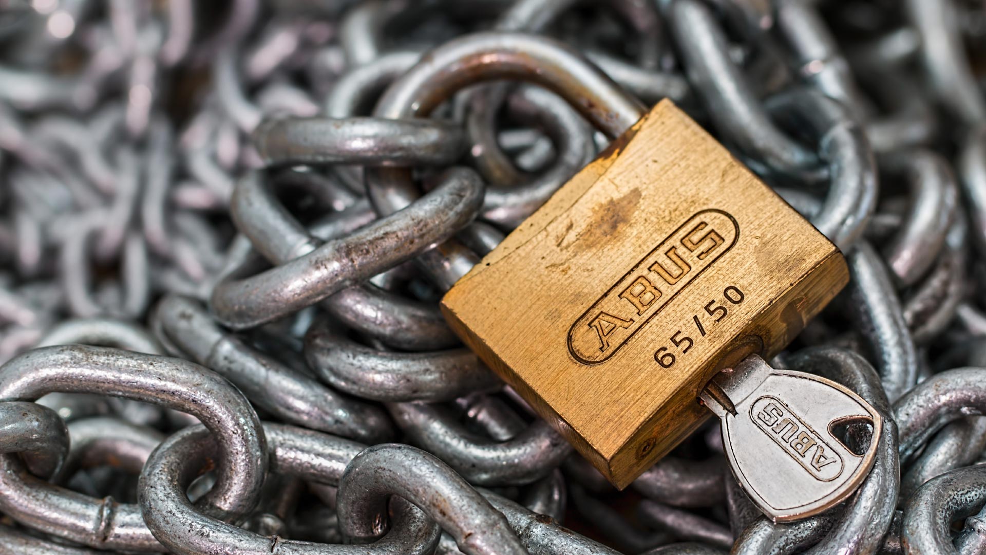 Key in lock and chain