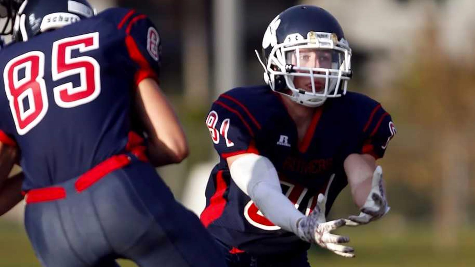 Football player trying to catch