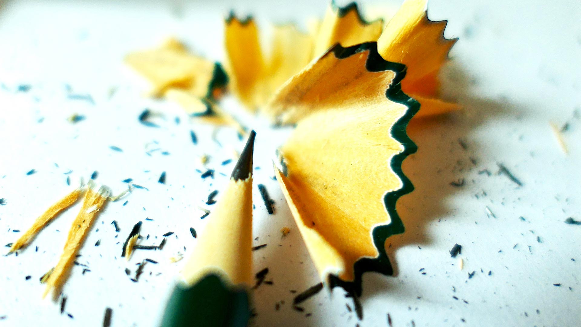 Green pencil shavings