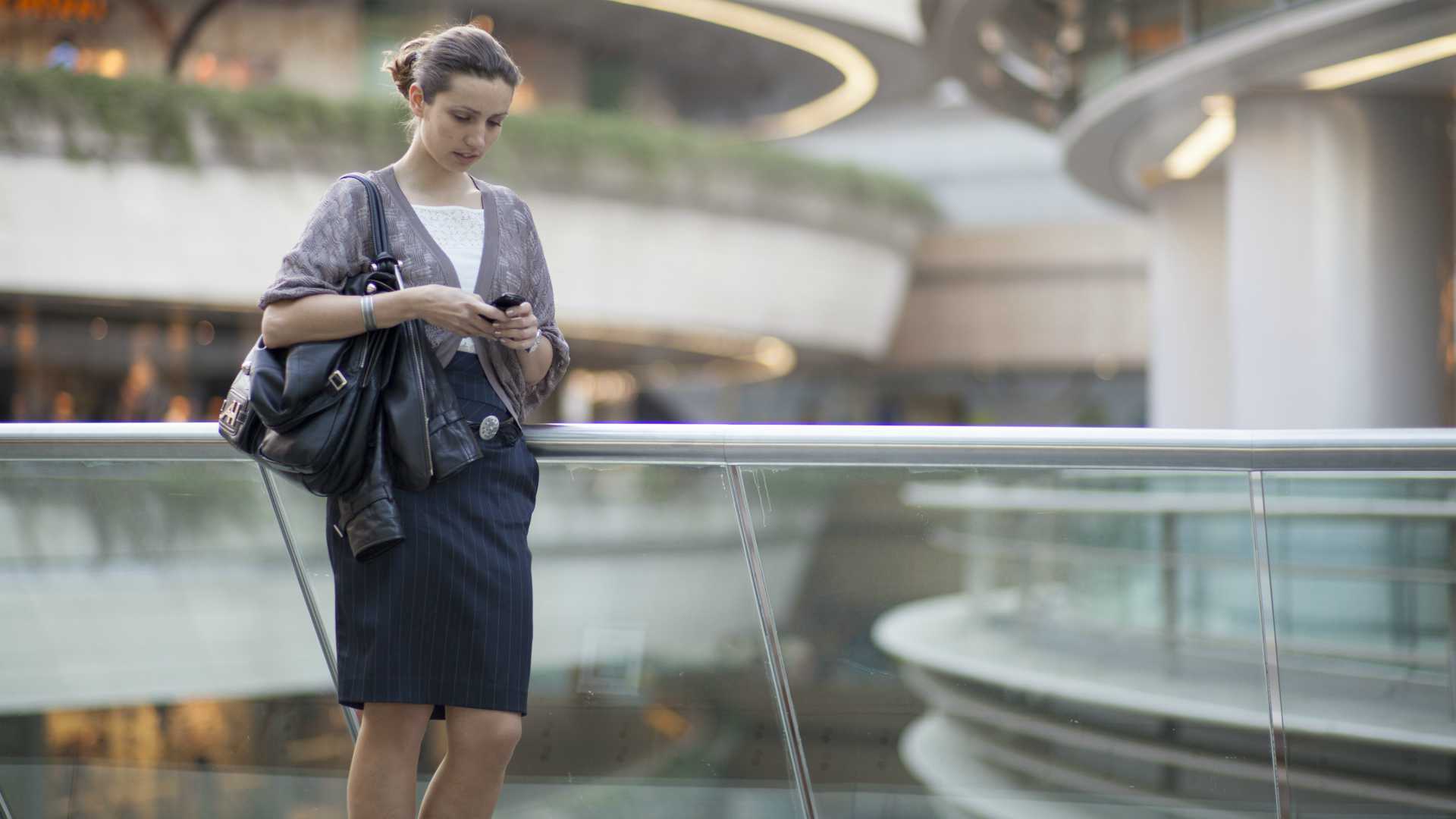 young businesswoman in a modern building