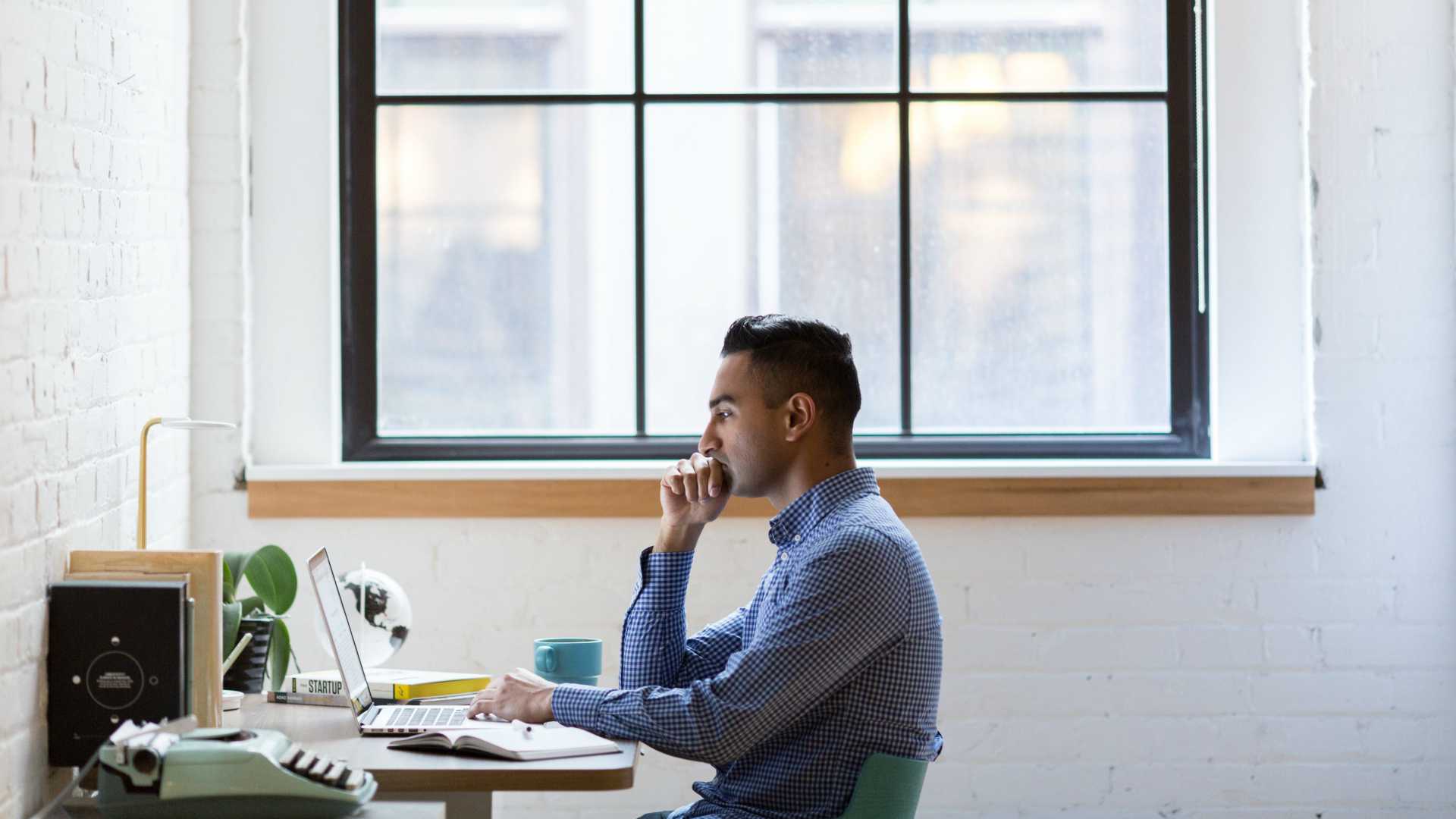 man working on a laptop