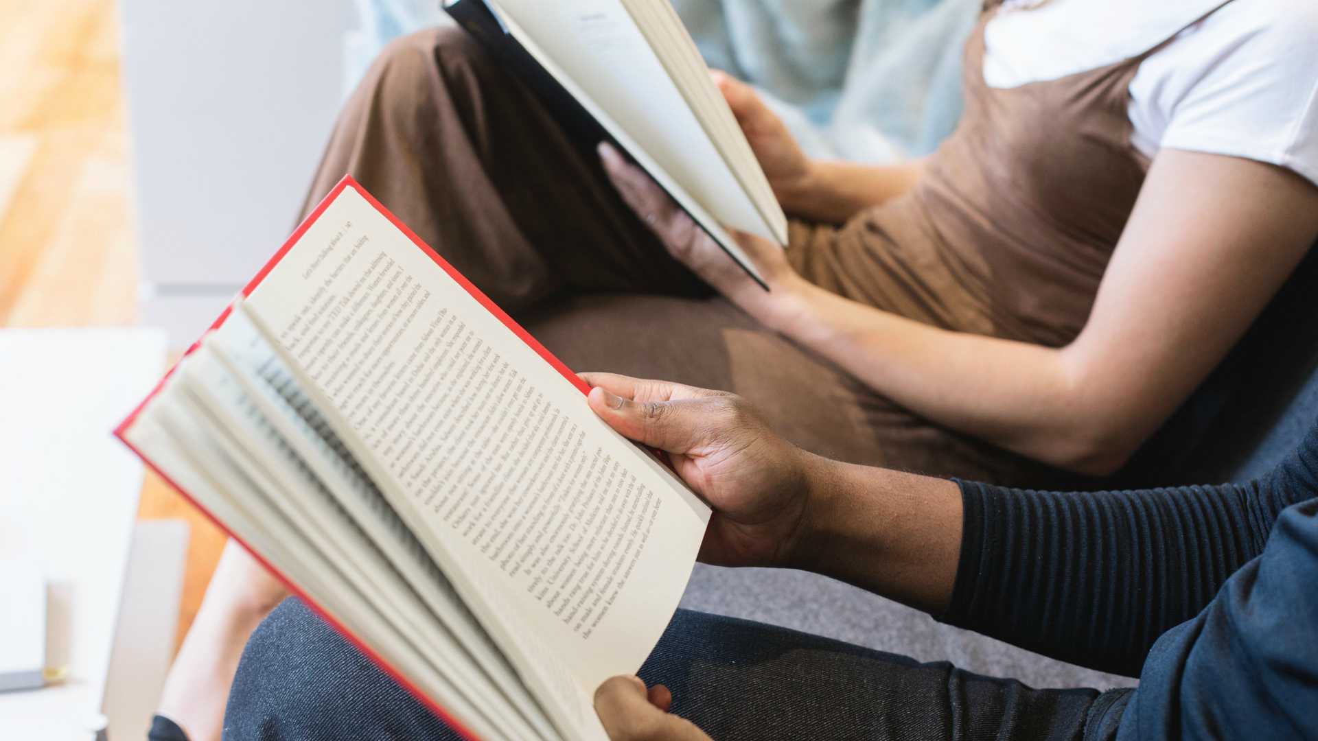 people reading books