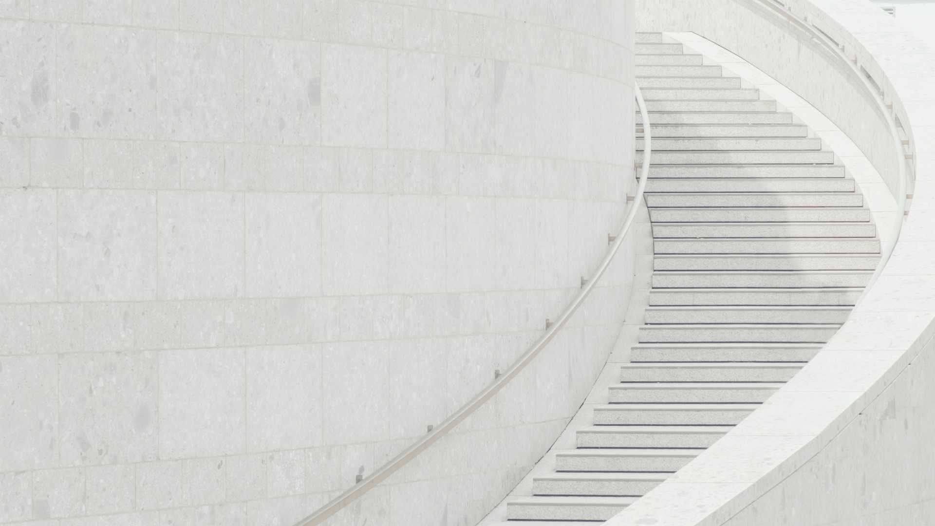 white round staircase going up