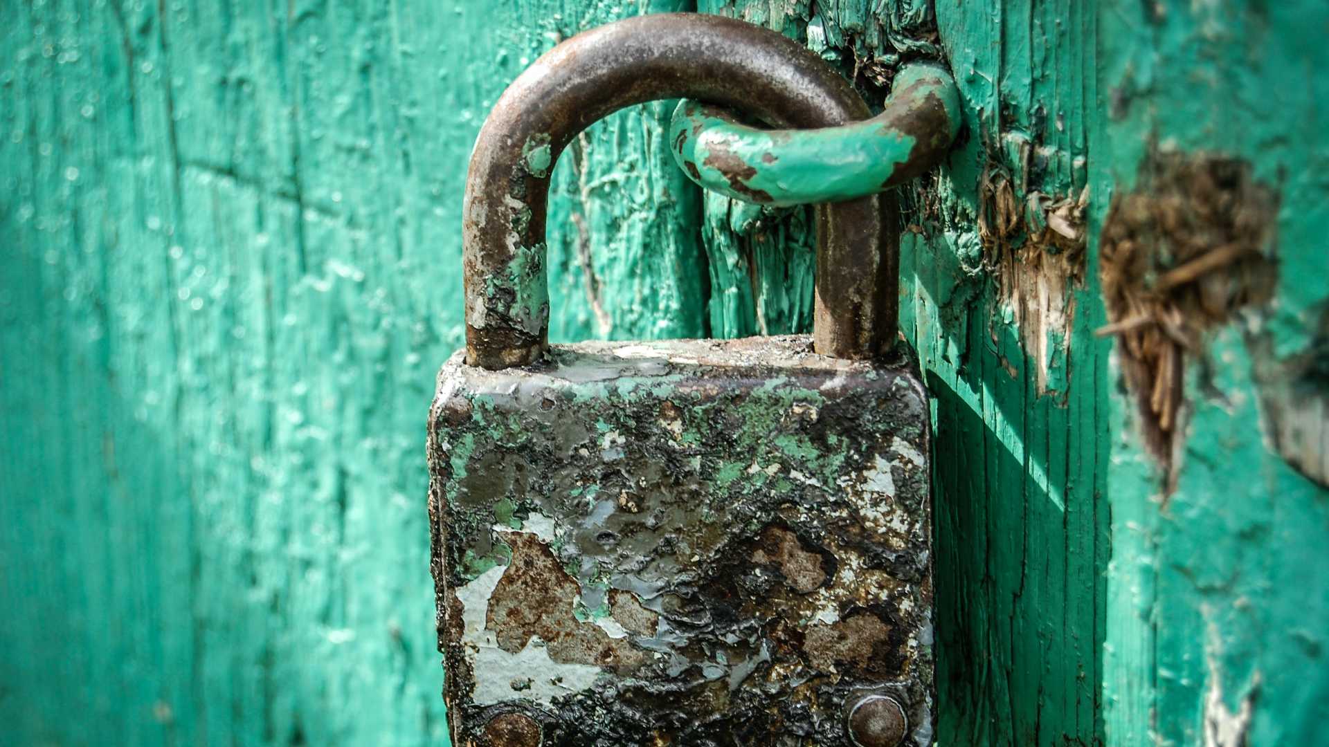 padlock on a door