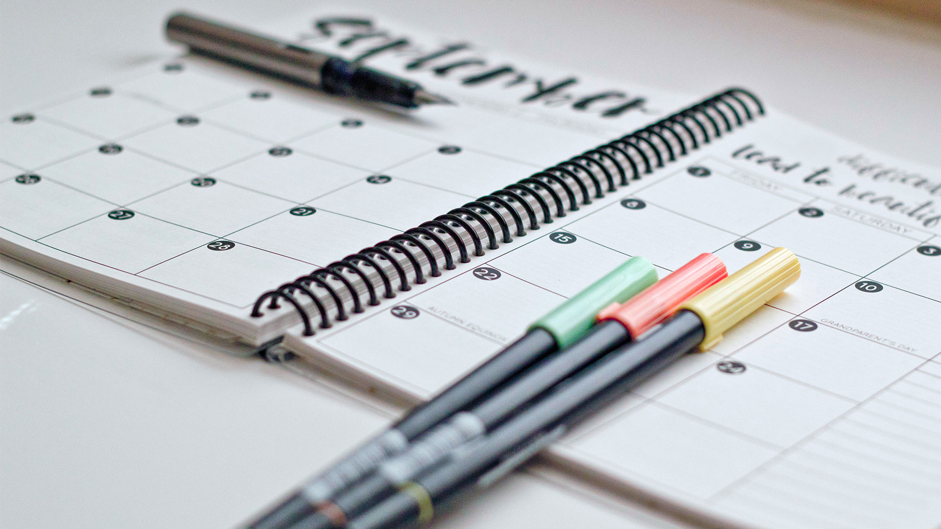 agenda and markers