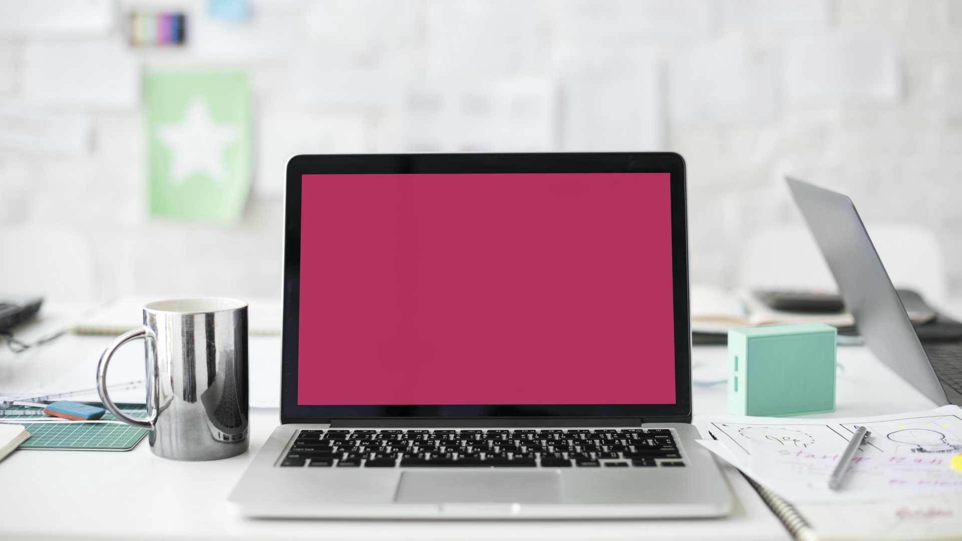 laptop on a shared desk