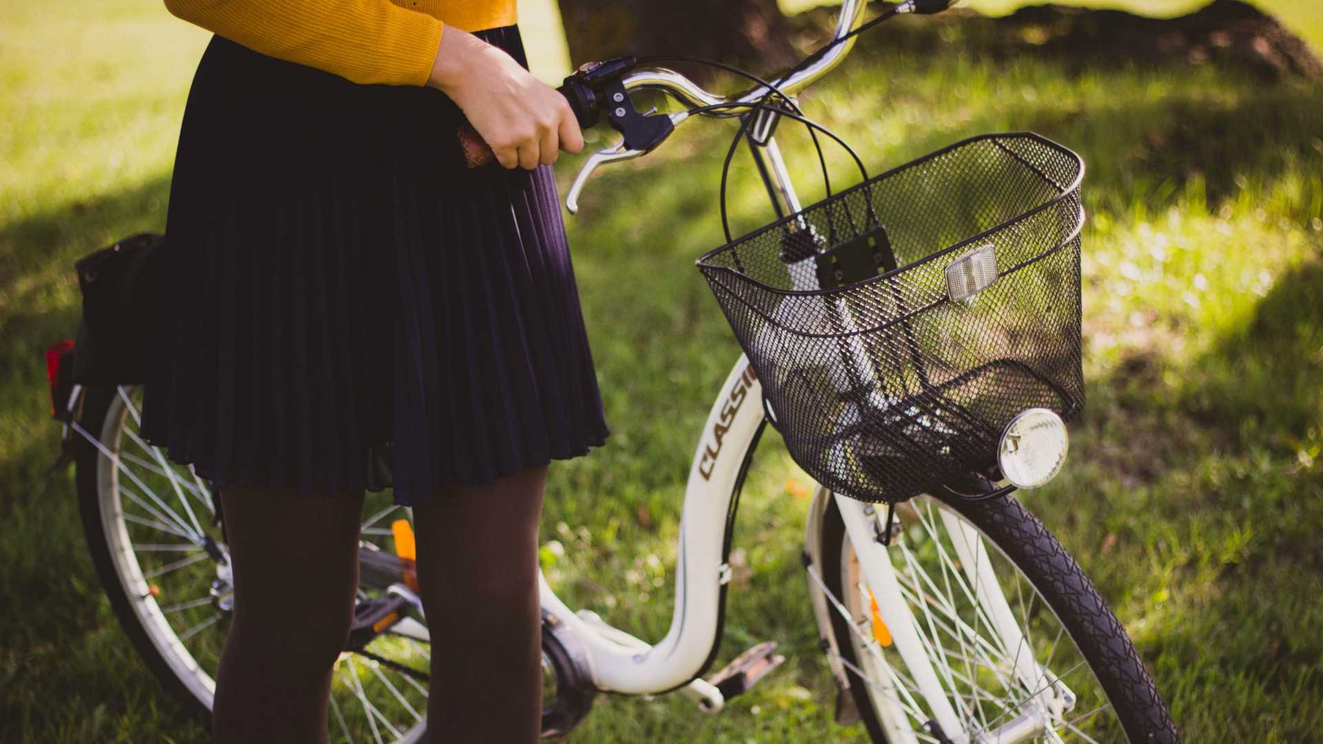 woman riding a bike