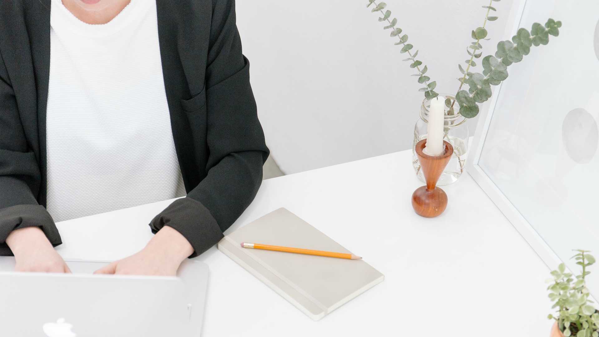 woman working on a laptop