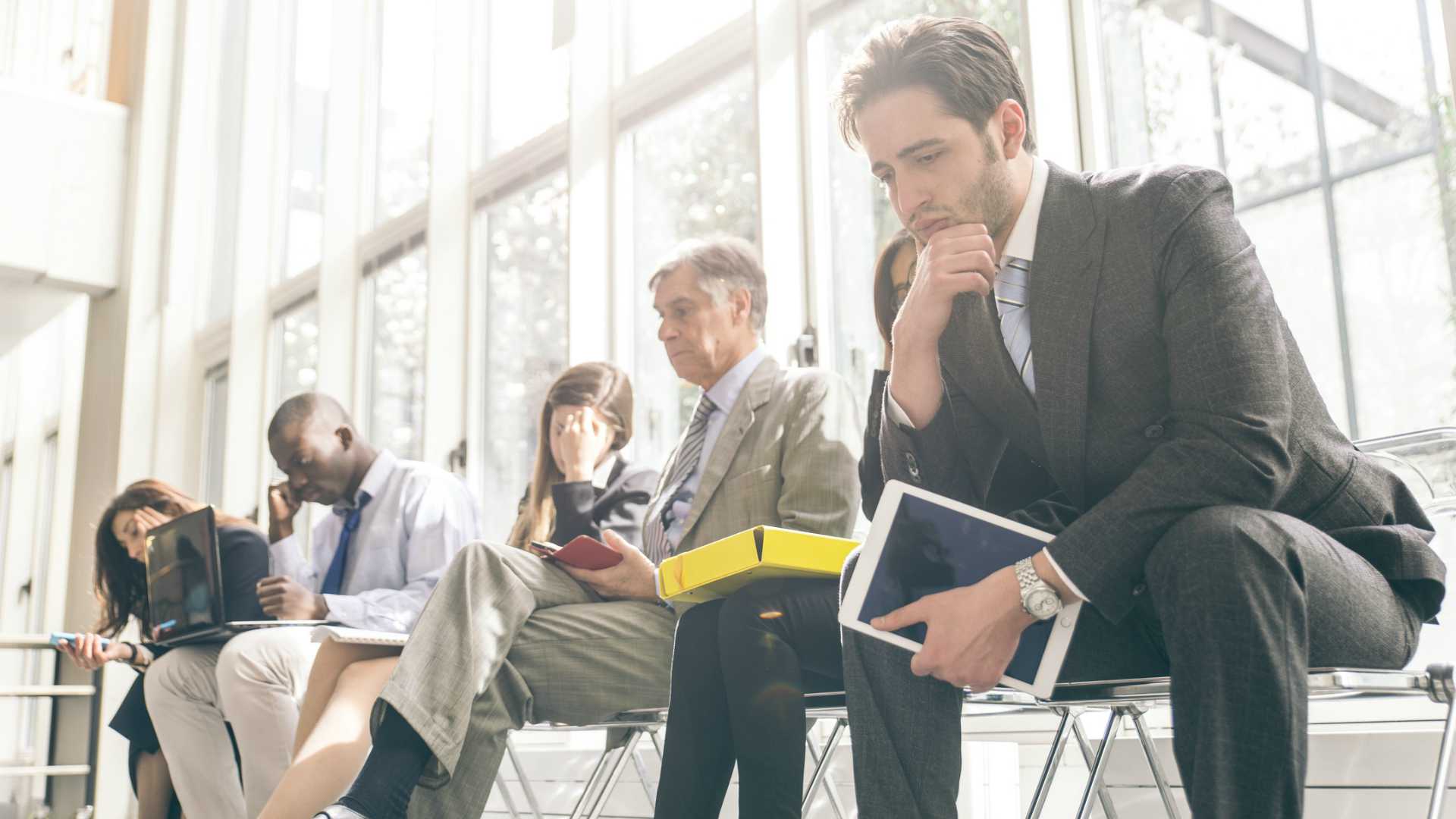 businesspeople waiting for an interview