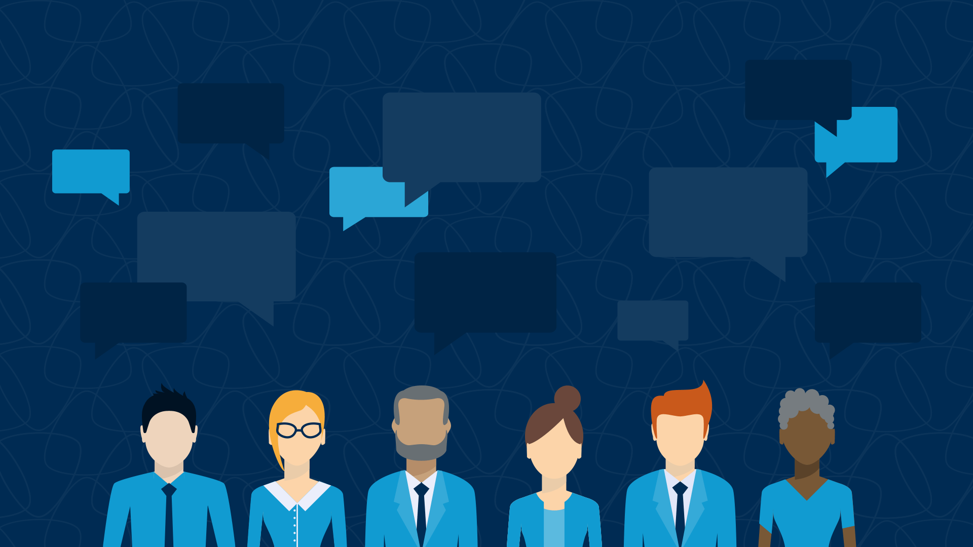 graphic with people and chat bubbles