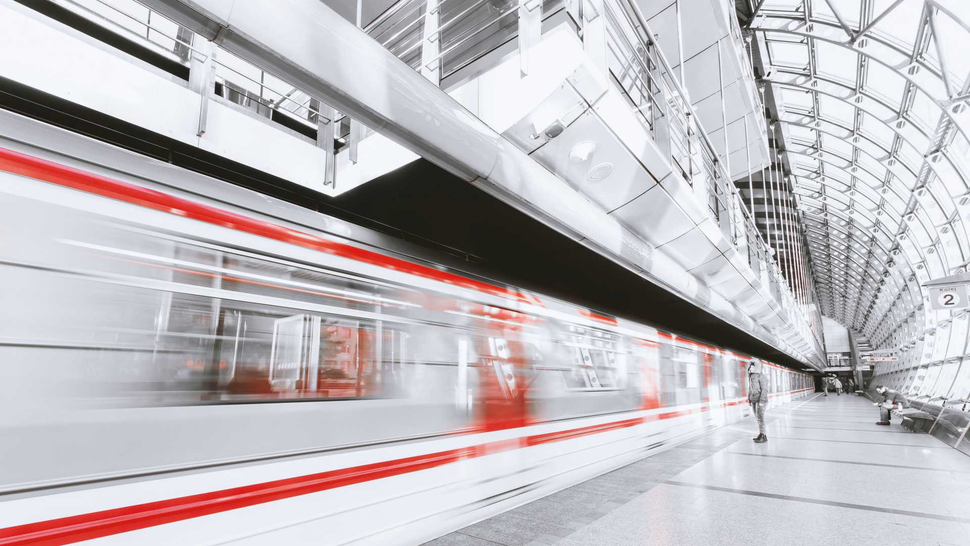 fast-moving train