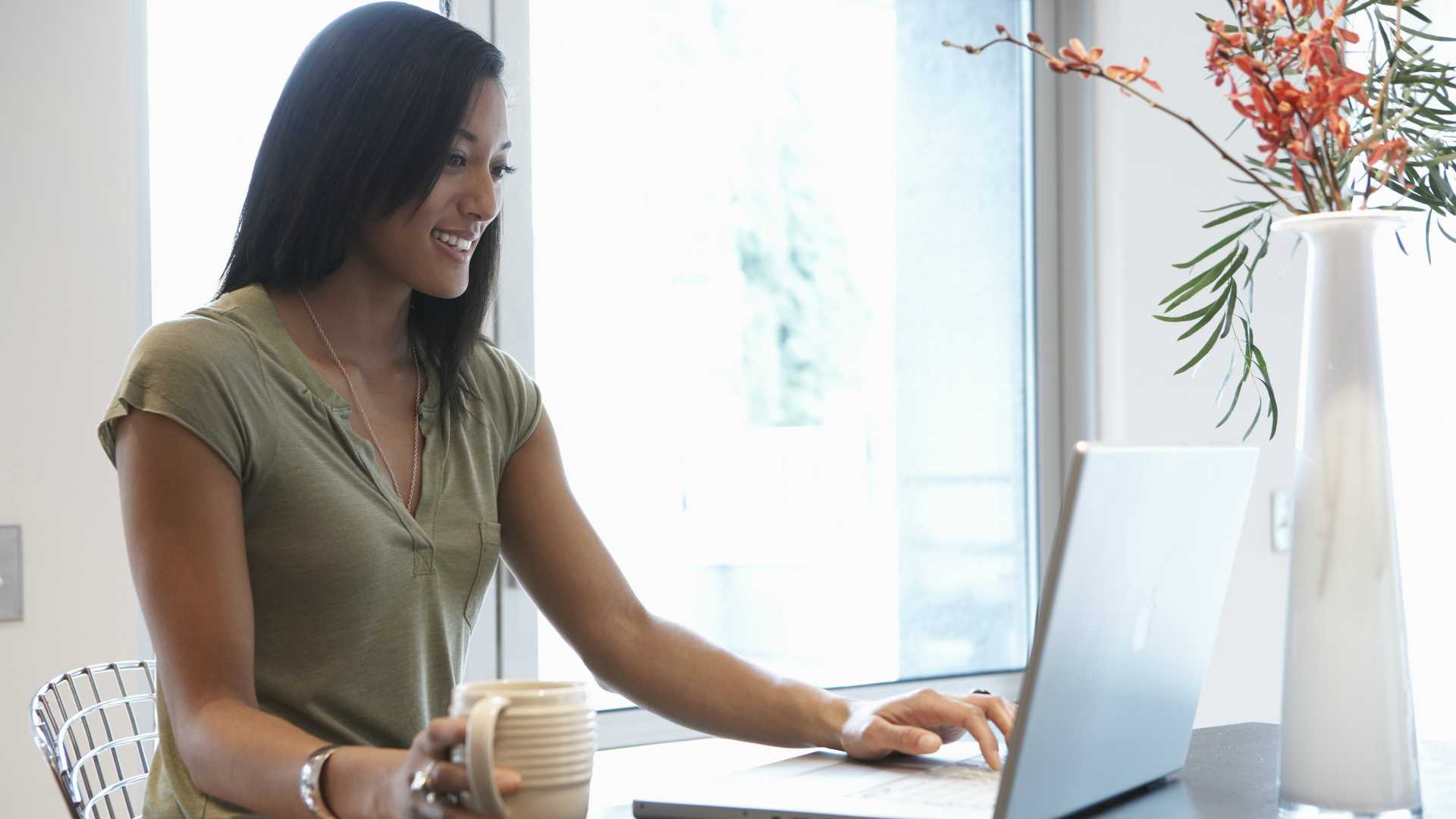 woman using a laptop