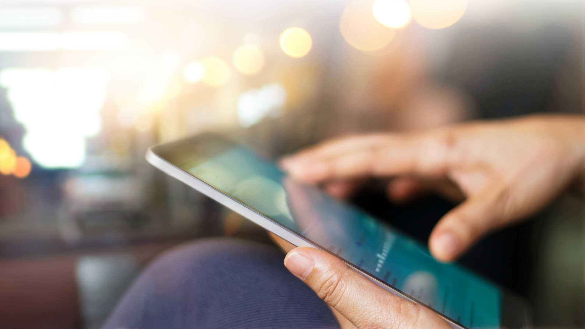 person using a tablet