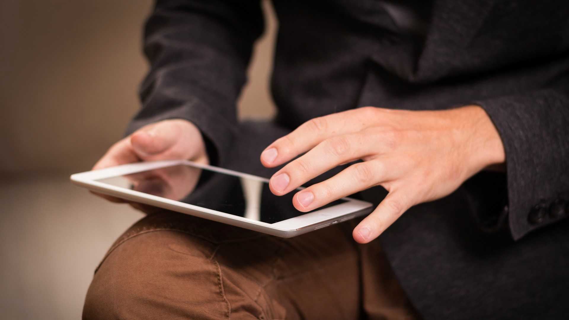 businessman using a tablet