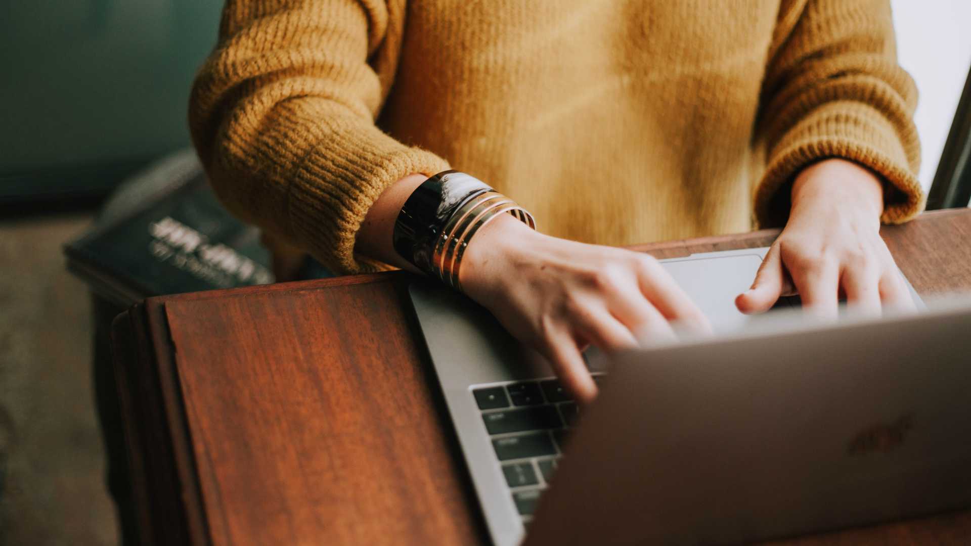 woman using a laptop