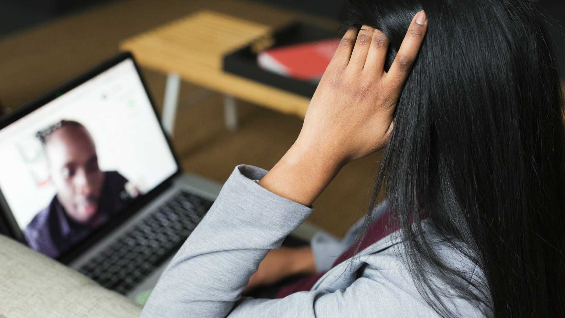 woman on a virtual call