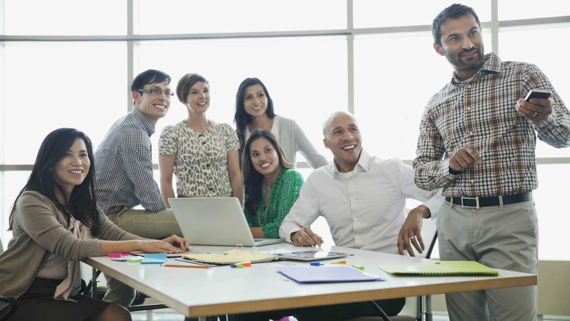 group of employees learning together