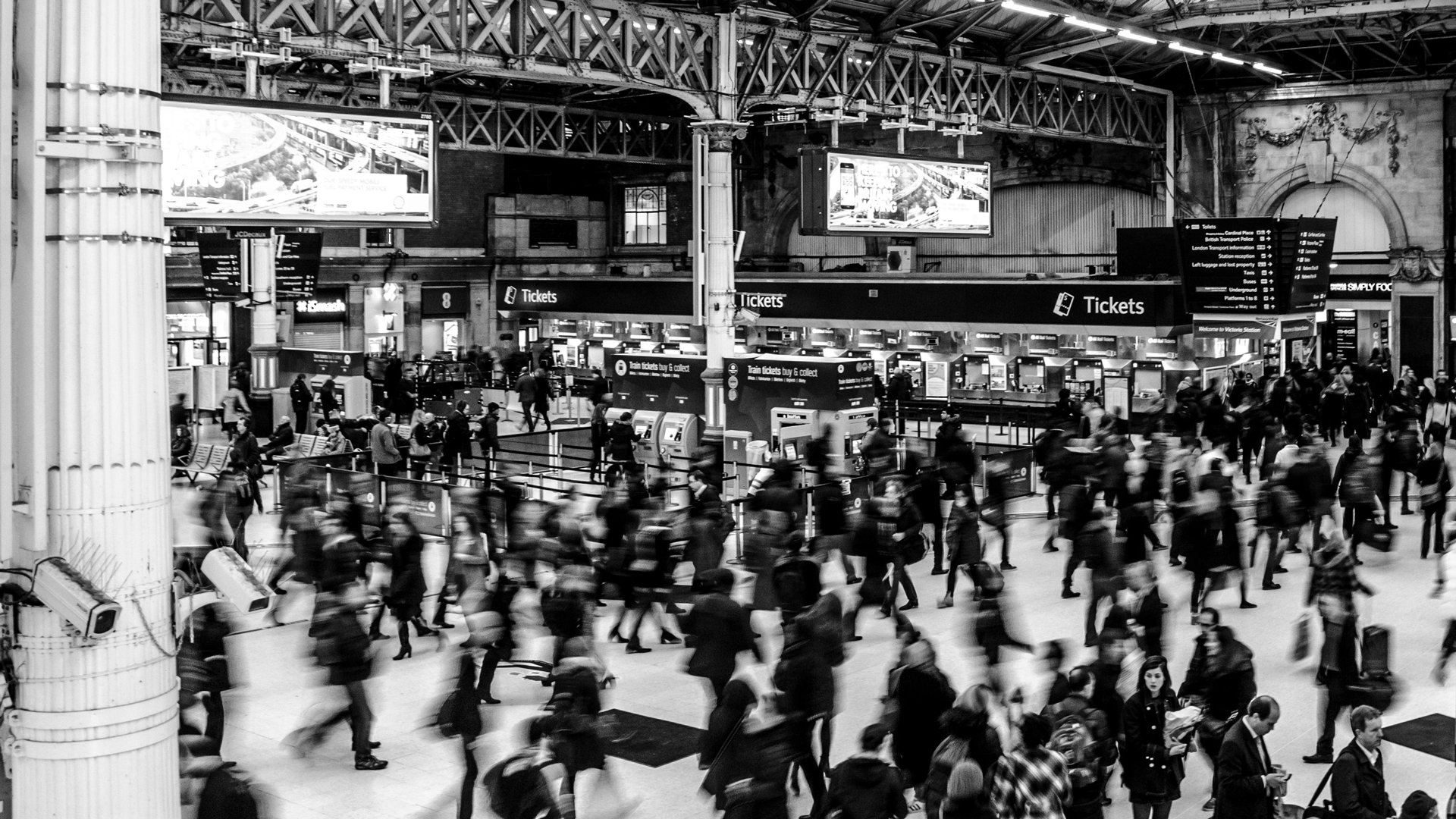 busy train station