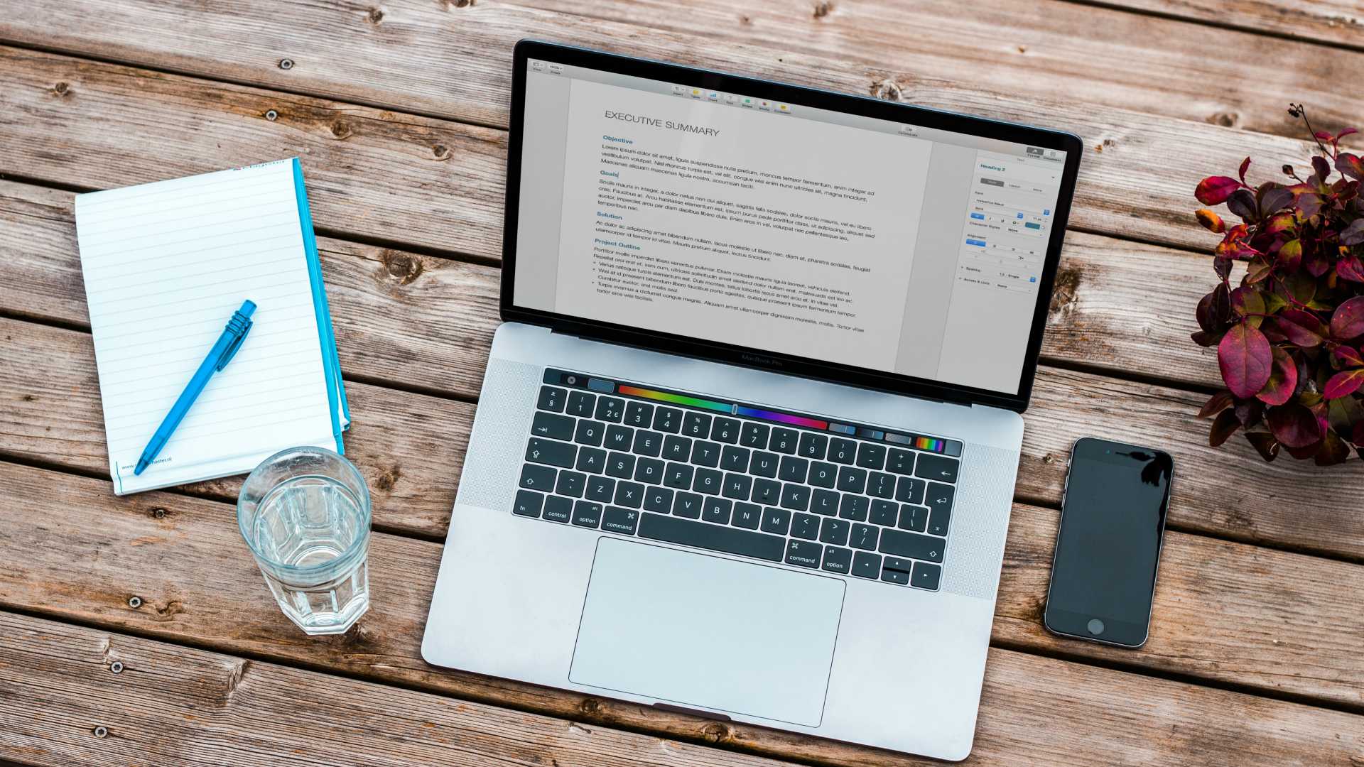 laptop displaying a resume