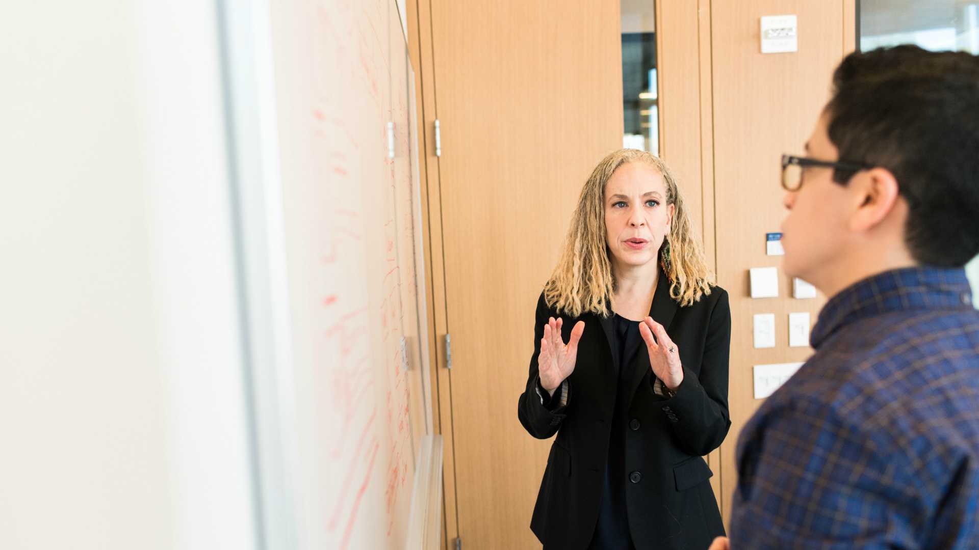 instructor explaining to a student