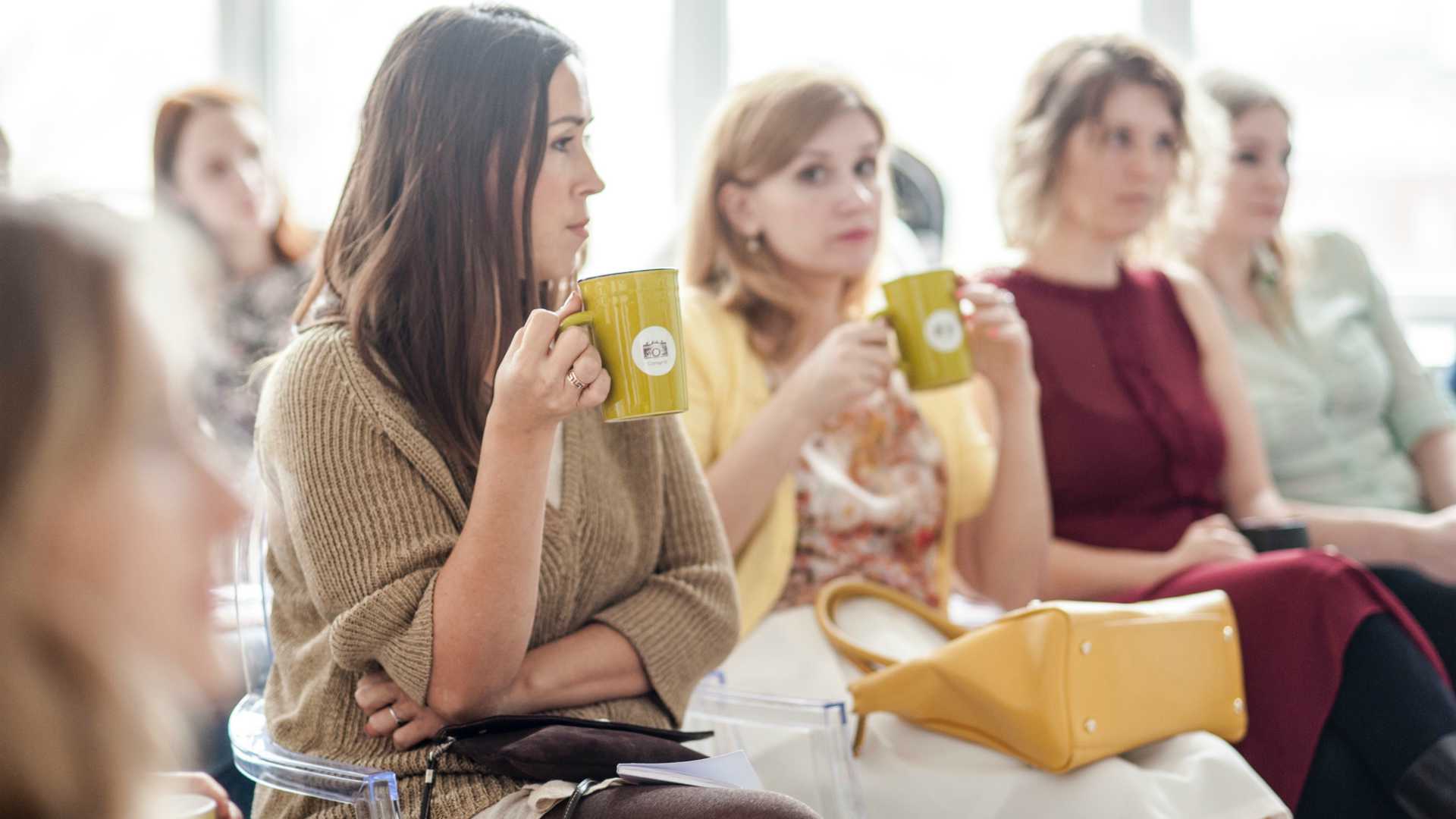 women in a presentation