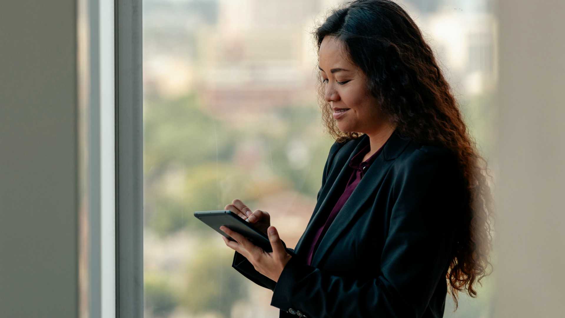 businesswoman using a tablet