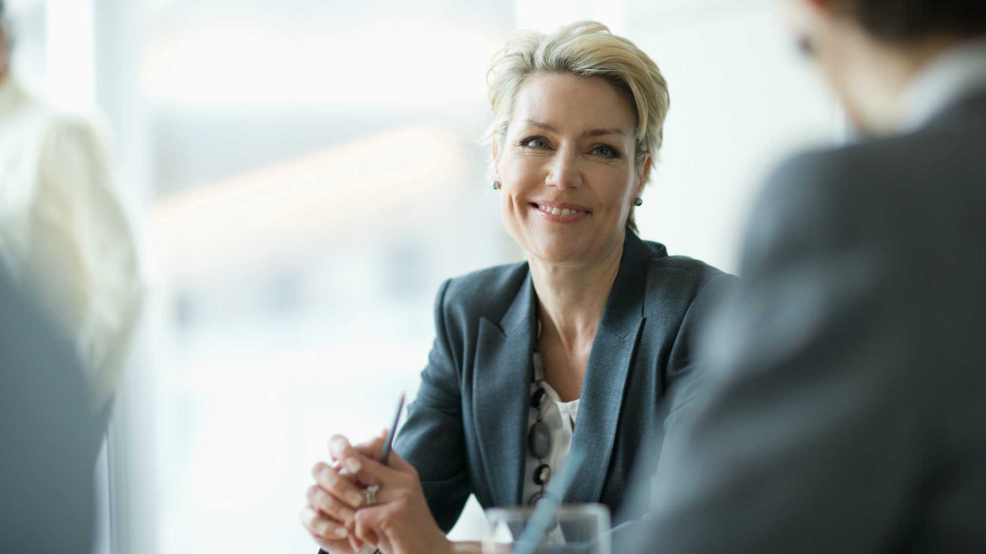 confident, happy executive businesswoman