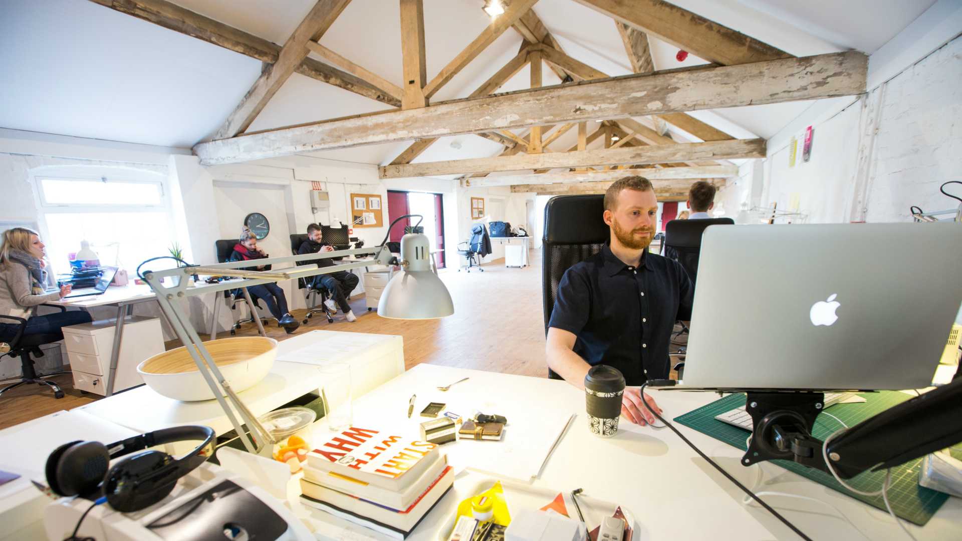 modern, open office with people at work
