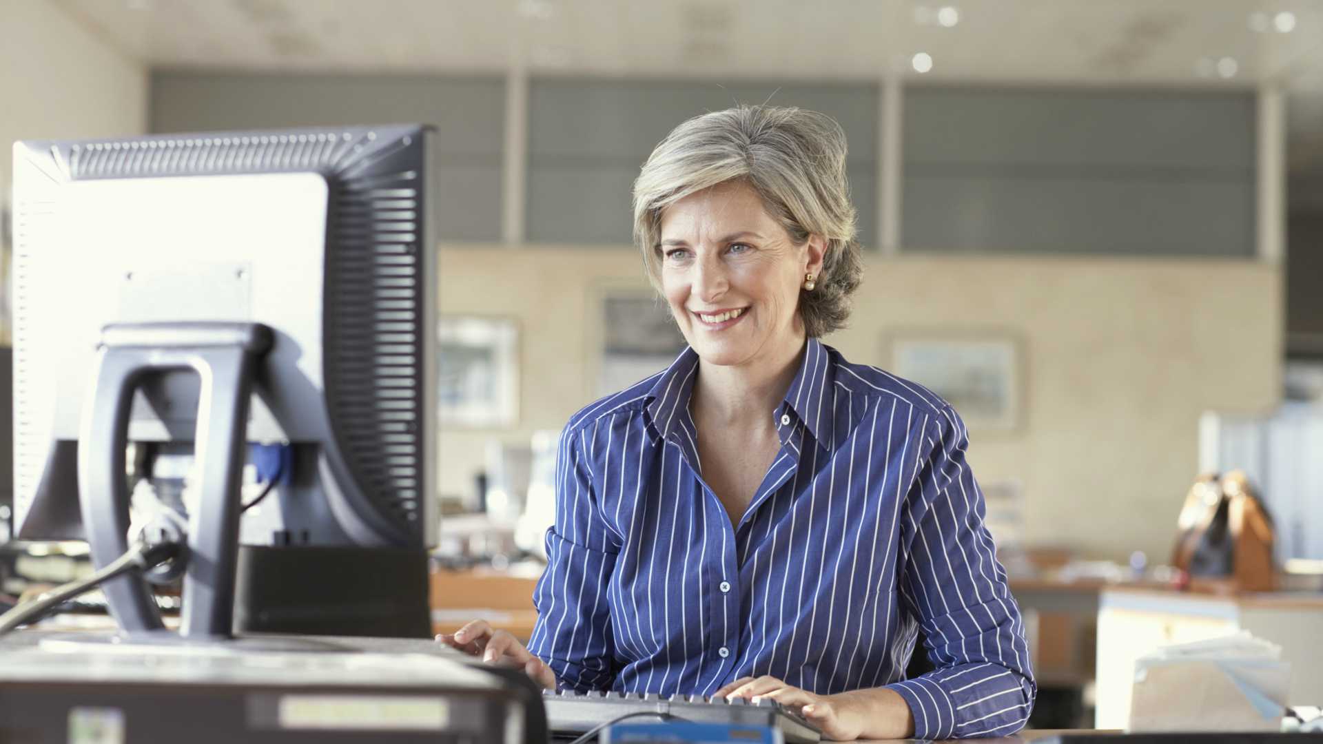 woman working on a computer