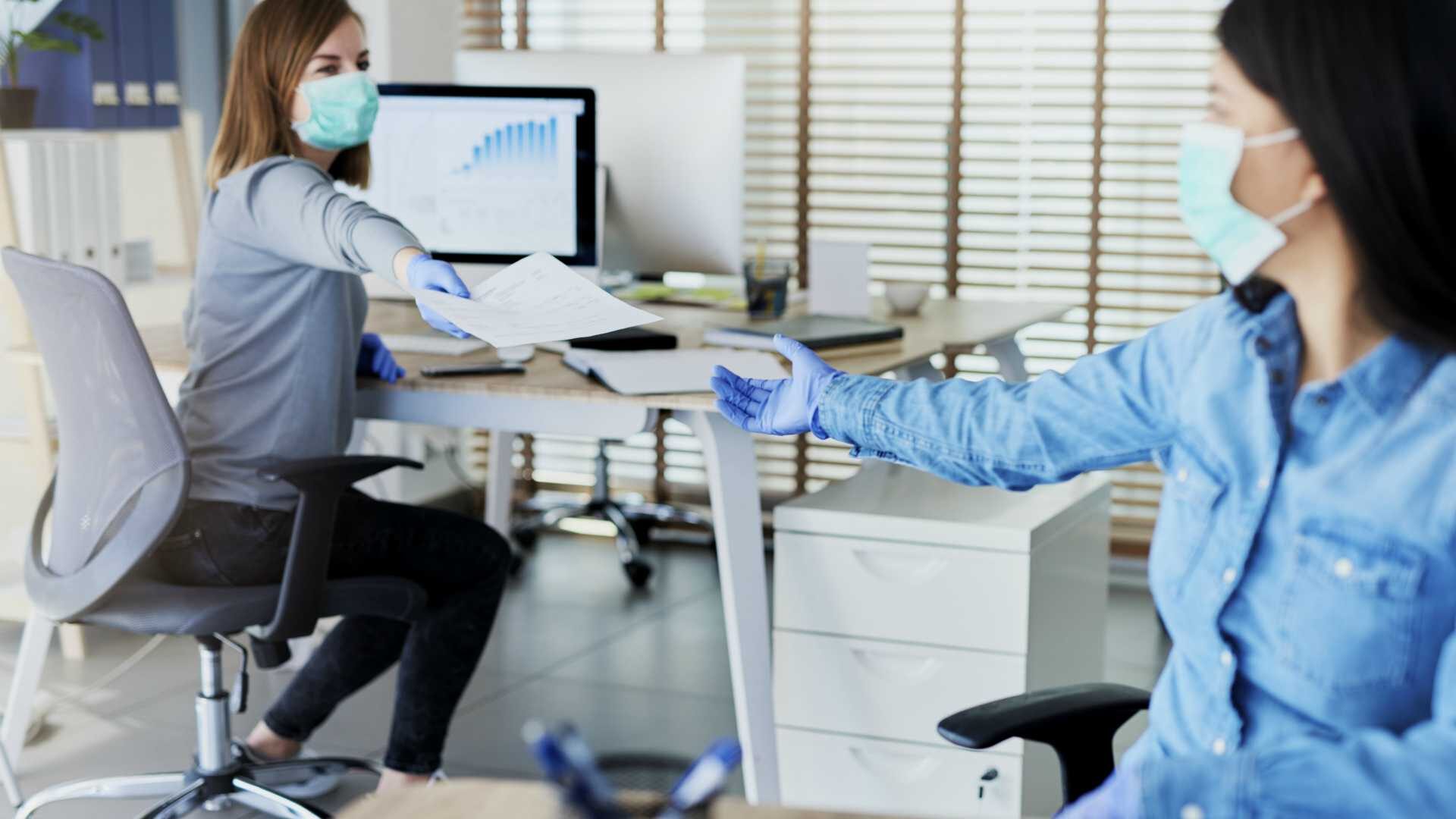 Masked communication, masks in the workplace
