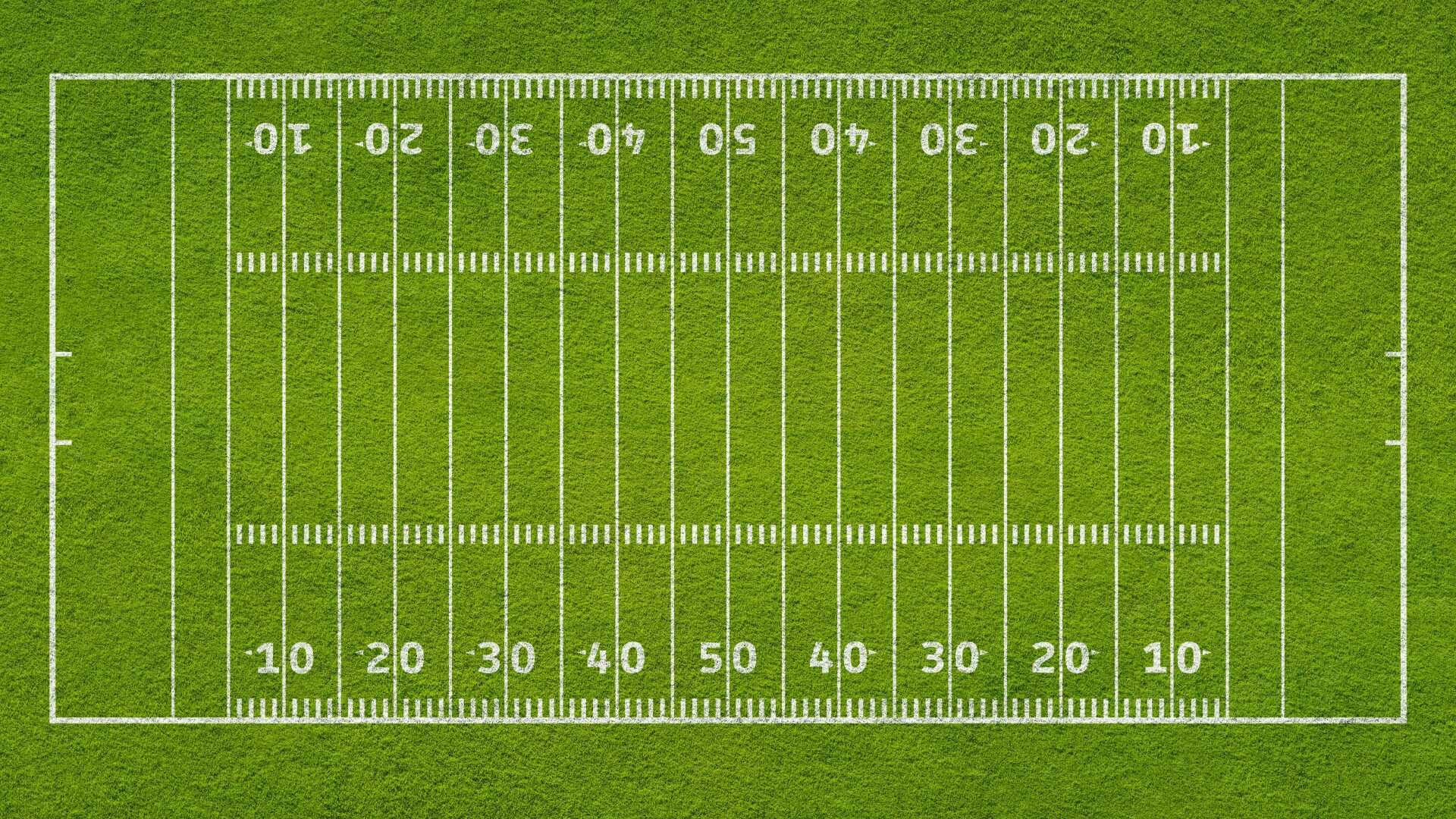 An empty football field
