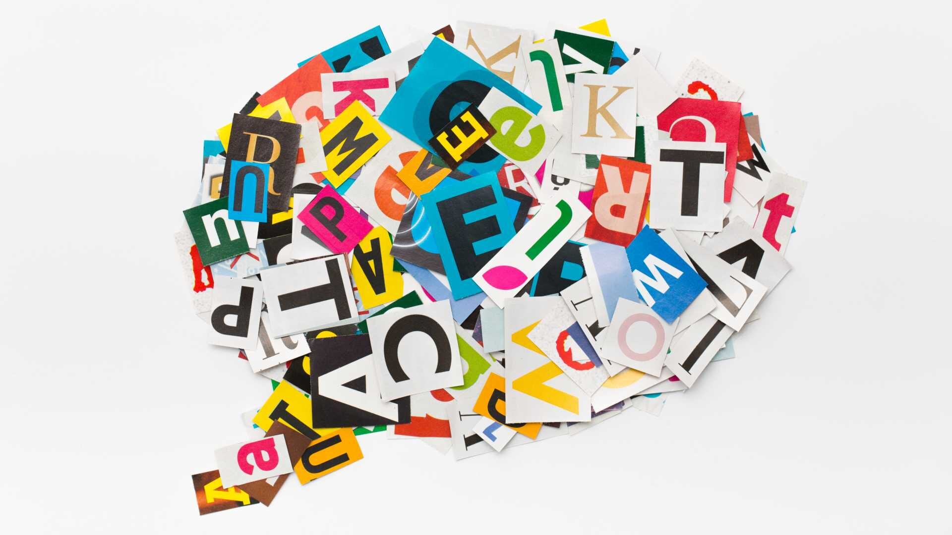 Cut out words from magazines in the shape of a brain.