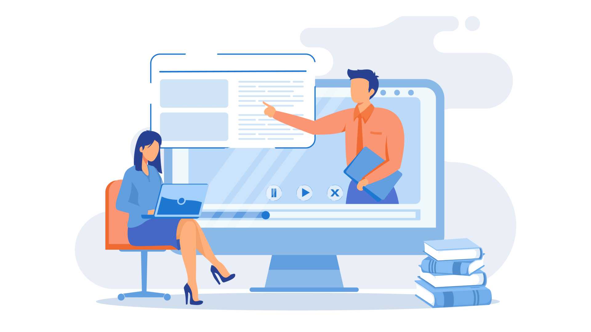 A graphic image representing an online learning course
