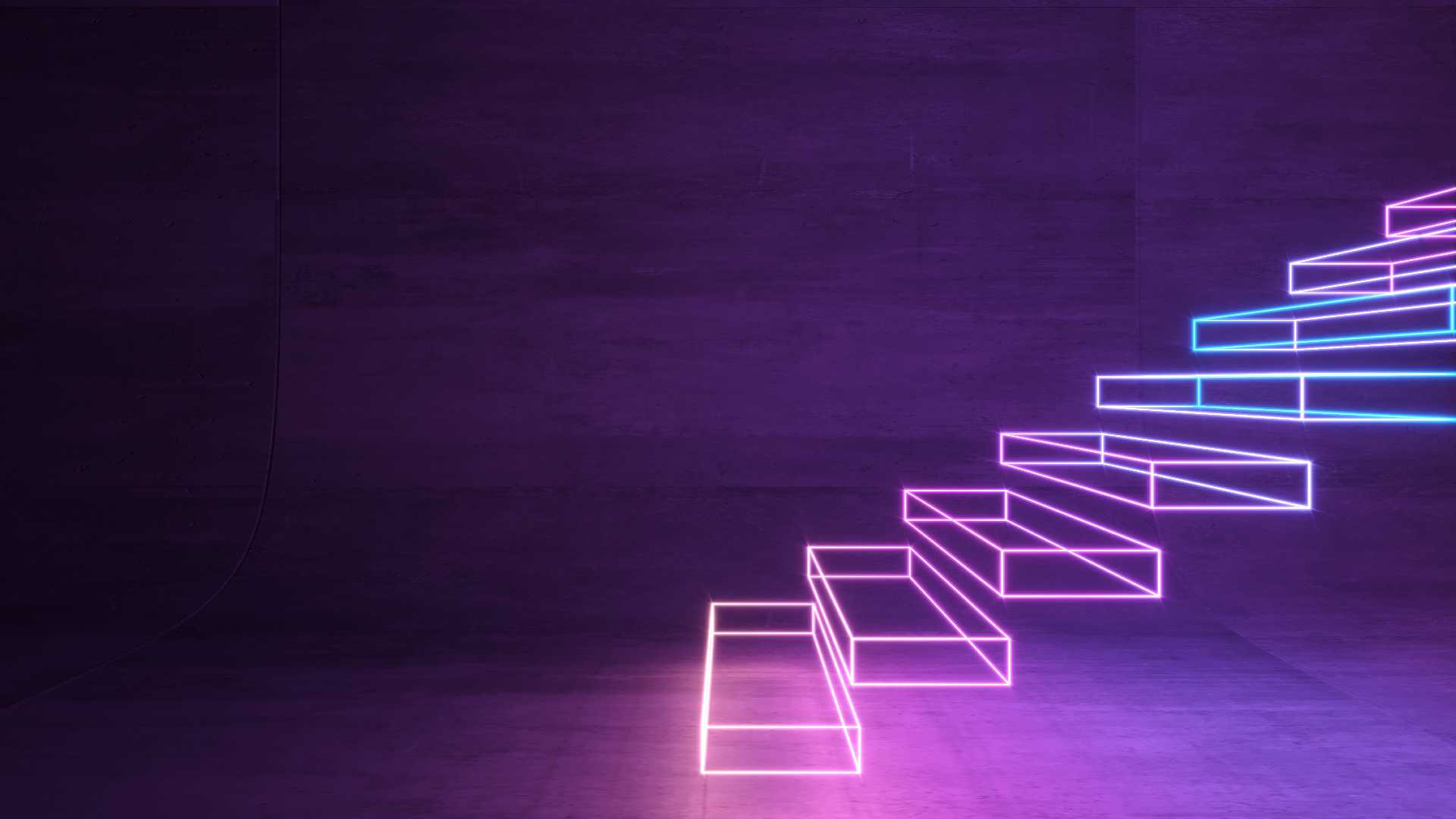 Purple holographic stairs