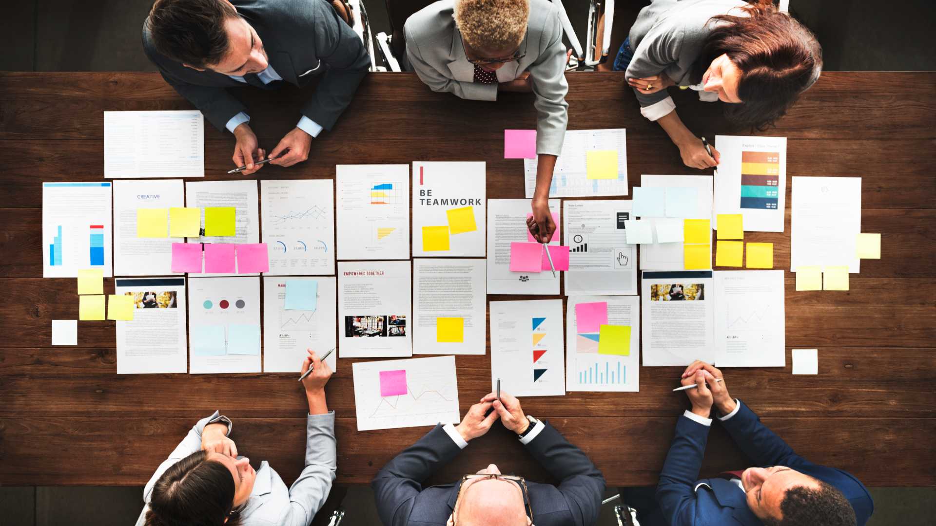 Business People Analyzing Statistics Financial Concept