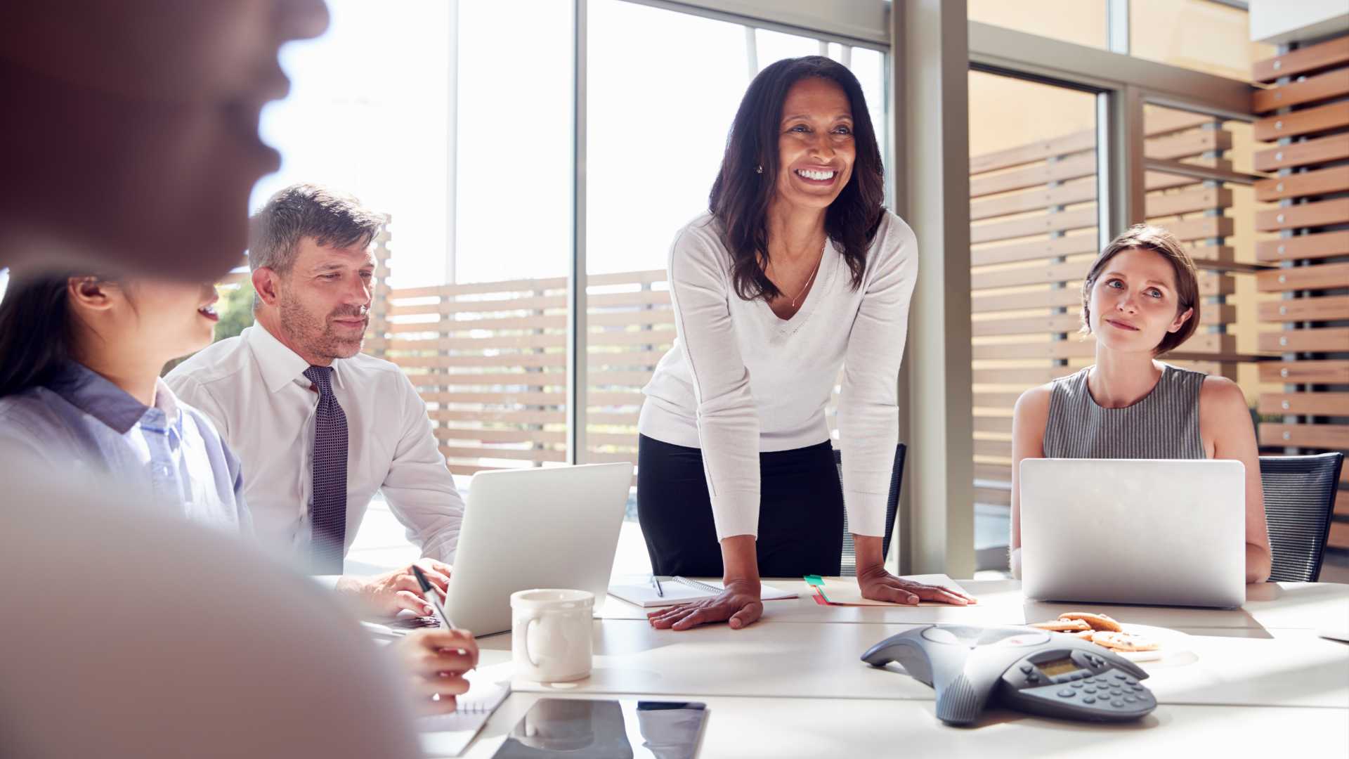 Group of colleagues in a board meeting