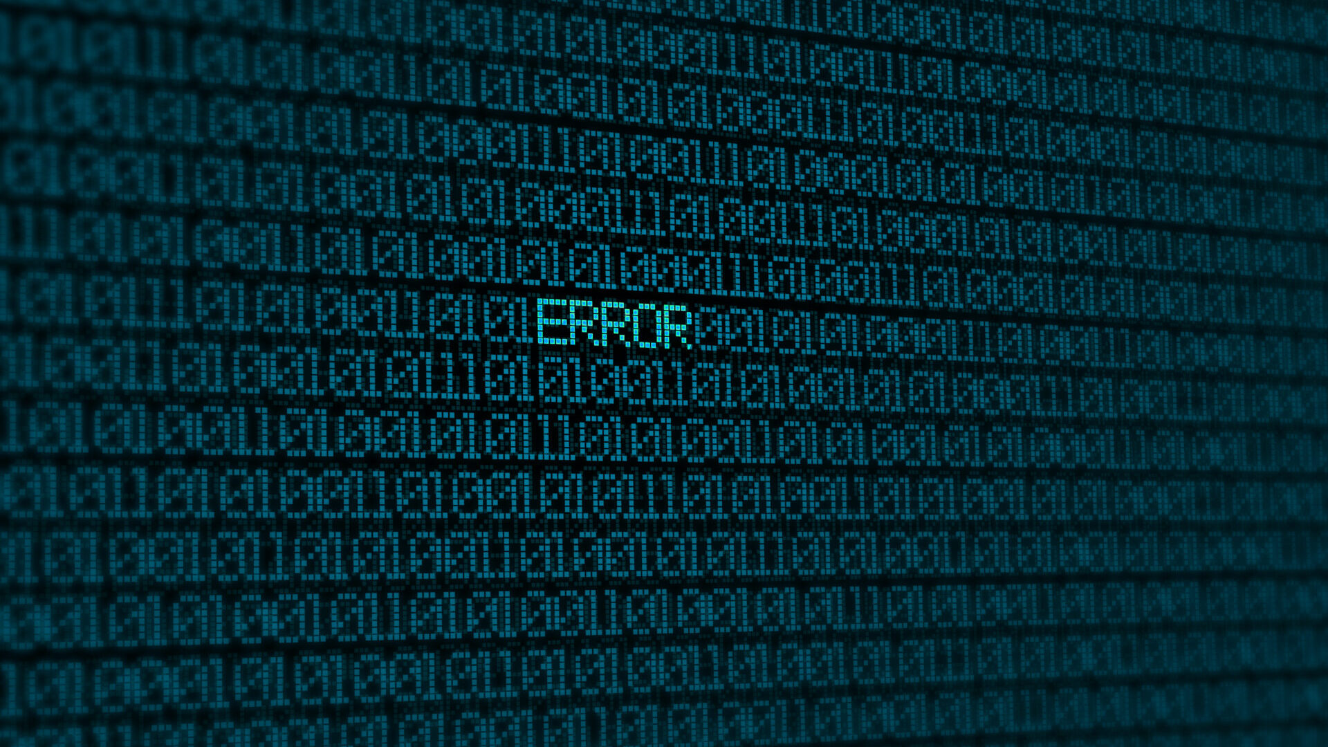 Computer screen displaying error message