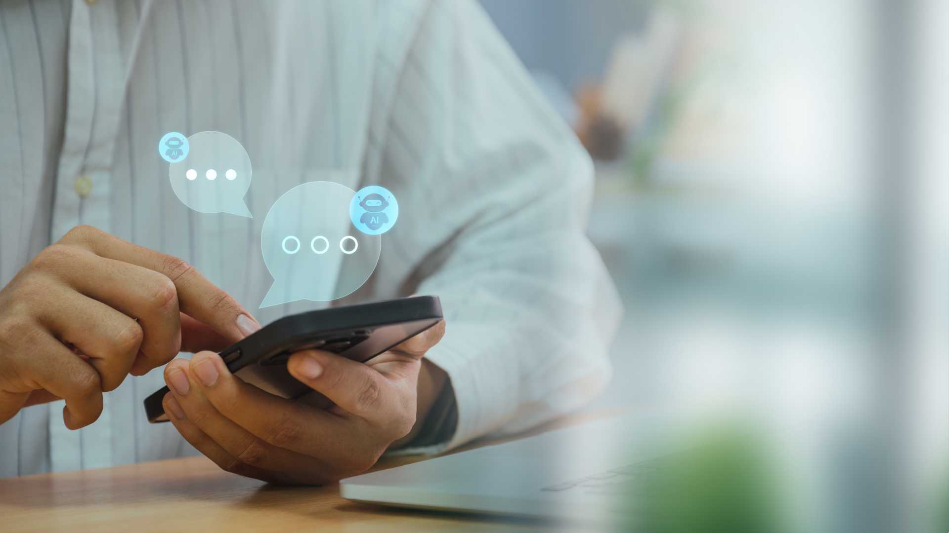Person using their phone AI feature