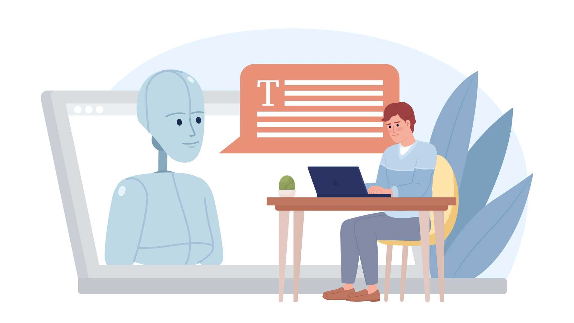 AI Chatbot and Human communicating