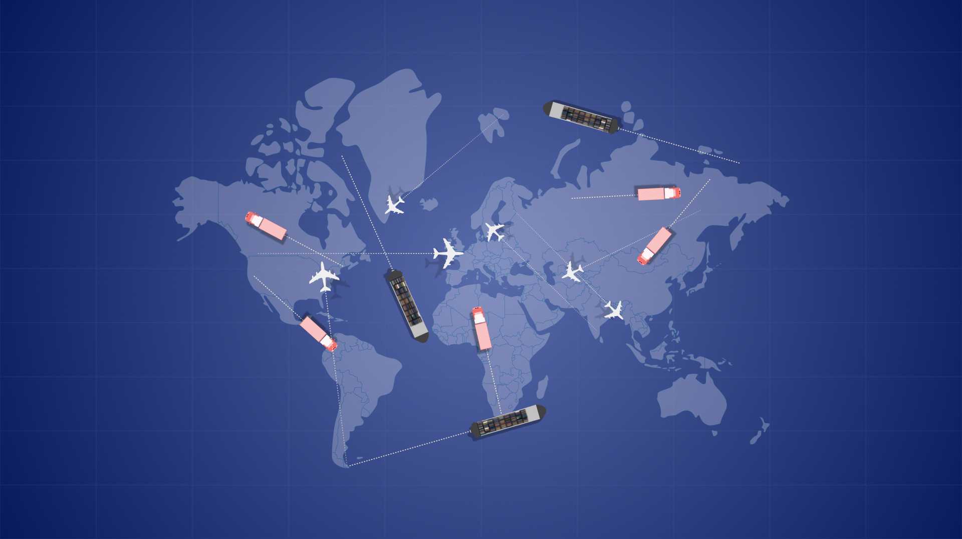 A map of the world with arrows pointing in every direction,