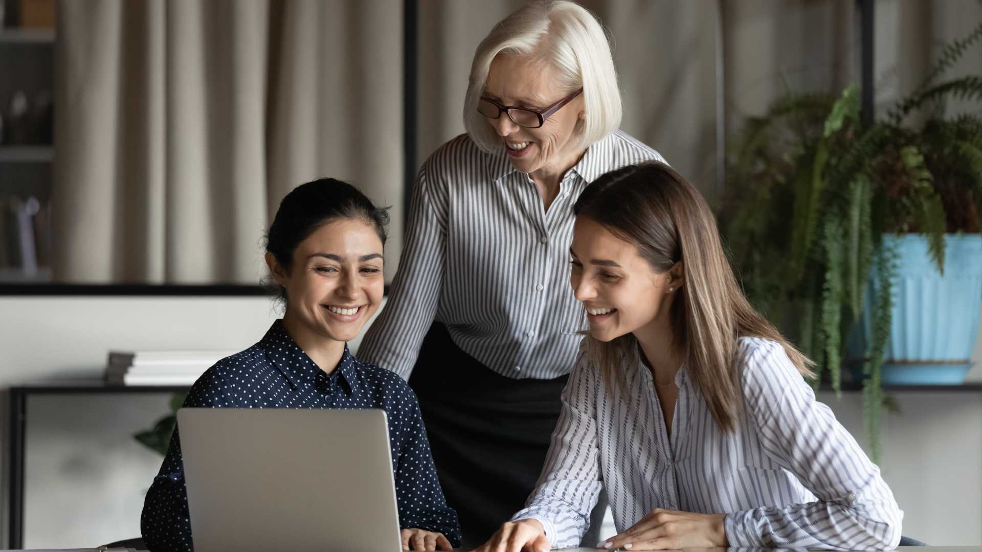Woman collaborating together on a project.