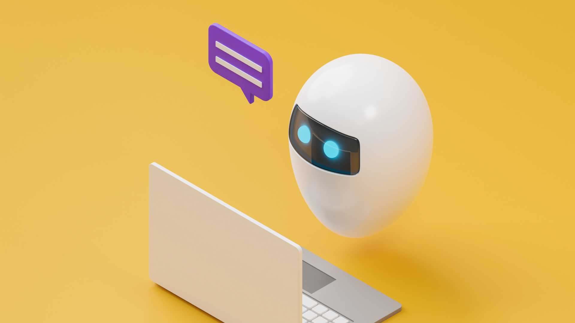 Chatbot looking at a computer screen.