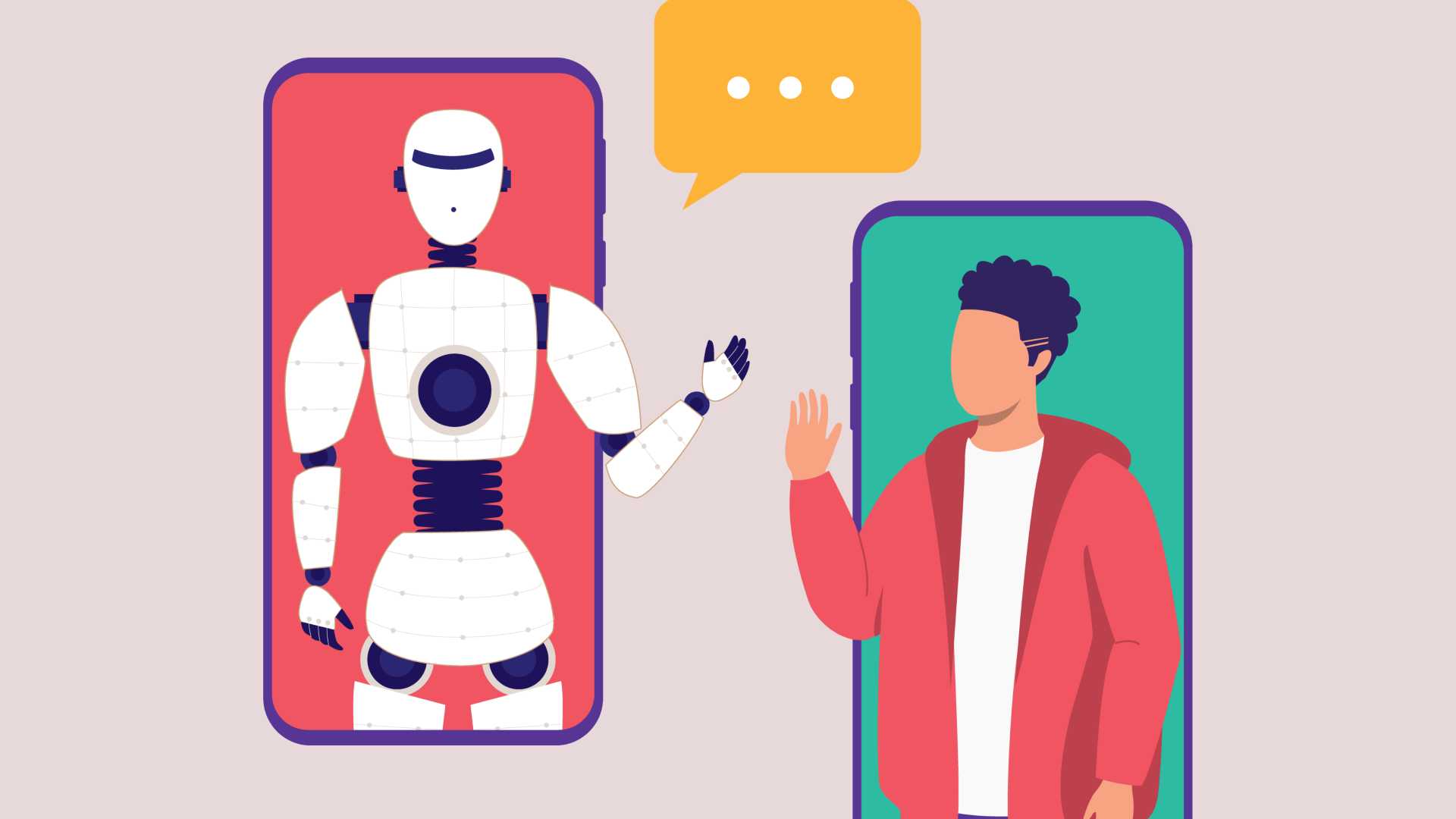 Man using an AI chatbot